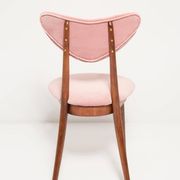 Mid-century light pink velvet heart-shaped chair, Europe, 1960s.