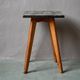 Plant stand side table 1970s Scandinavian patterns with tapered legs.