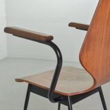 2 Carlo Ratti Style Minimalistic Plywood Side Chairs for Legni Curvati 50s