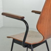 2 Carlo Ratti Style Minimalistic Plywood Side Chairs for Legni Curvati 50s
