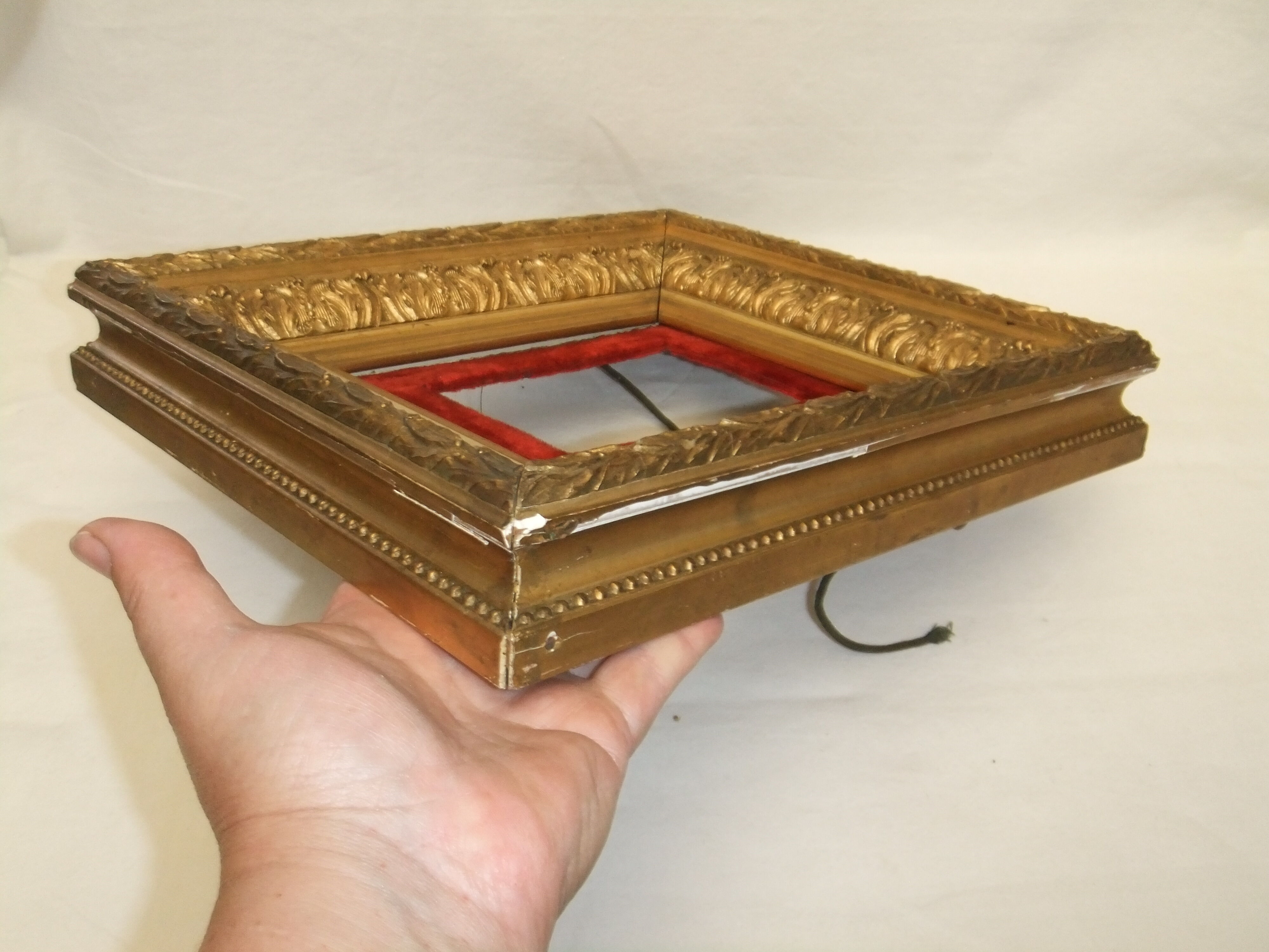 Frame XIX gilded stucco wood decoration acanthus leaves painting painting