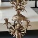 Paire de chandeliers antiques à 3 feux de lumières puttis/angelots bronze