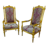 Louis XV style armchairs gilded