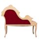 Louis XVI Red Velvet Hall Sofa 1950s France