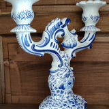 Delft swallow earthenware candlestick early 20th century
