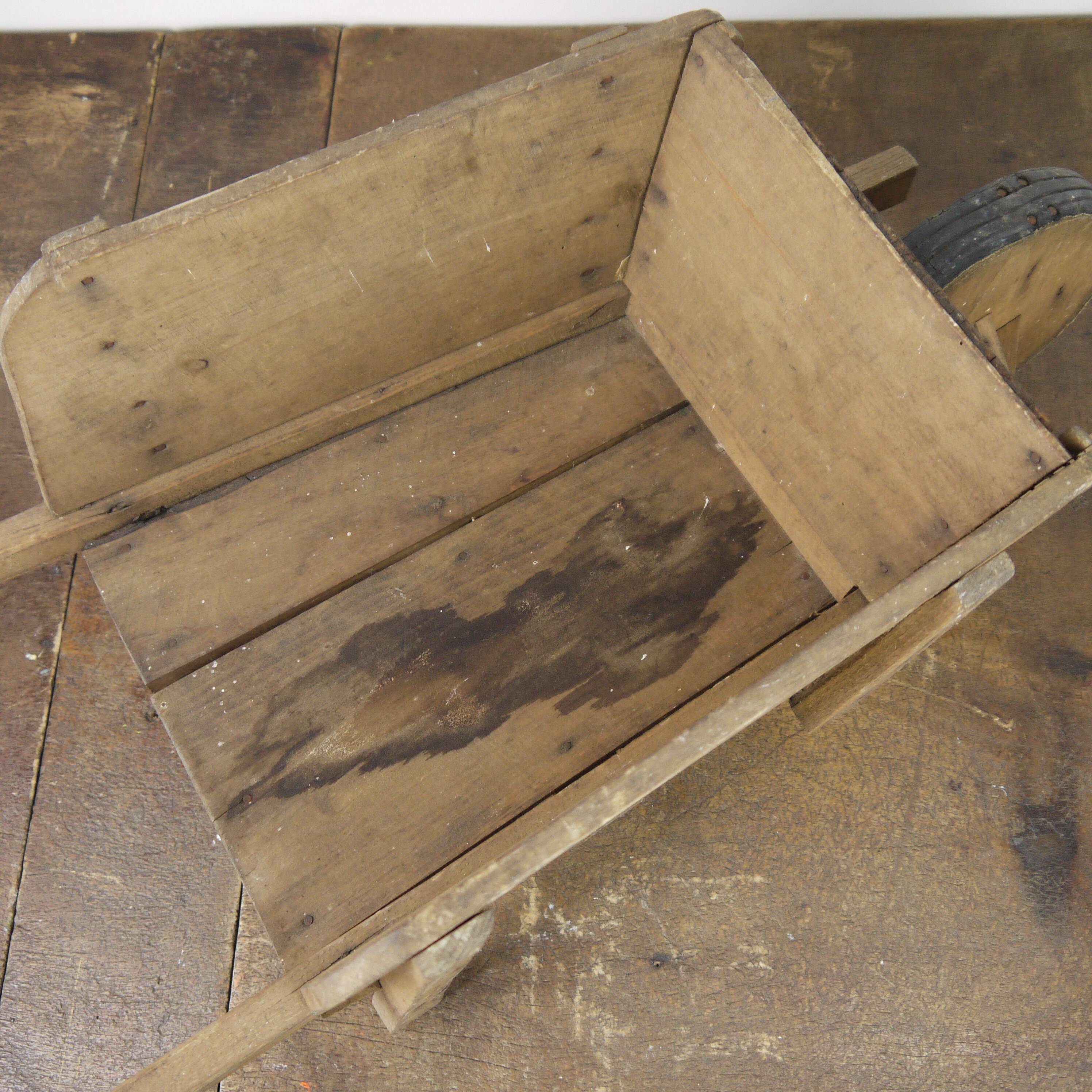 Children's wooden wheelbarrow