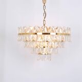 Chandelier Kalmar 'Corina', gilded brass and glass, Austria, 1970.