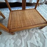 Set of two vintage rattan bedside tables