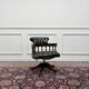 Chaise de bureau Chesterfield anglaise, chaise de capitaine, verte.