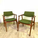 Pair of GM11 Sven Aage Eriksen 60s Danish armchairs