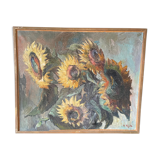 "Sunflowers" Oil on canvas signed