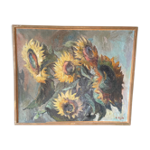 "Sunflowers" Oil on canvas signed