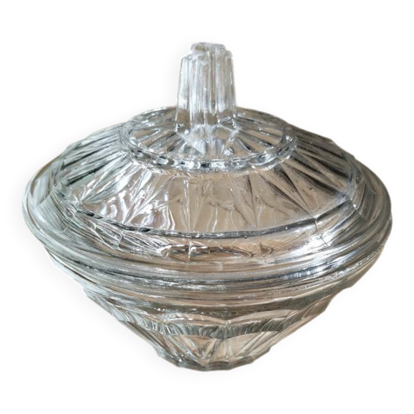 Bonbonnière en cristal taillé – Décor géométrique lumineux