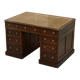 George III double-sided partner's desk in walnut circa 1780 with original handles.