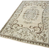 Handmade contemporary turkish 1970s 164 cm x 281 cm grey carpet