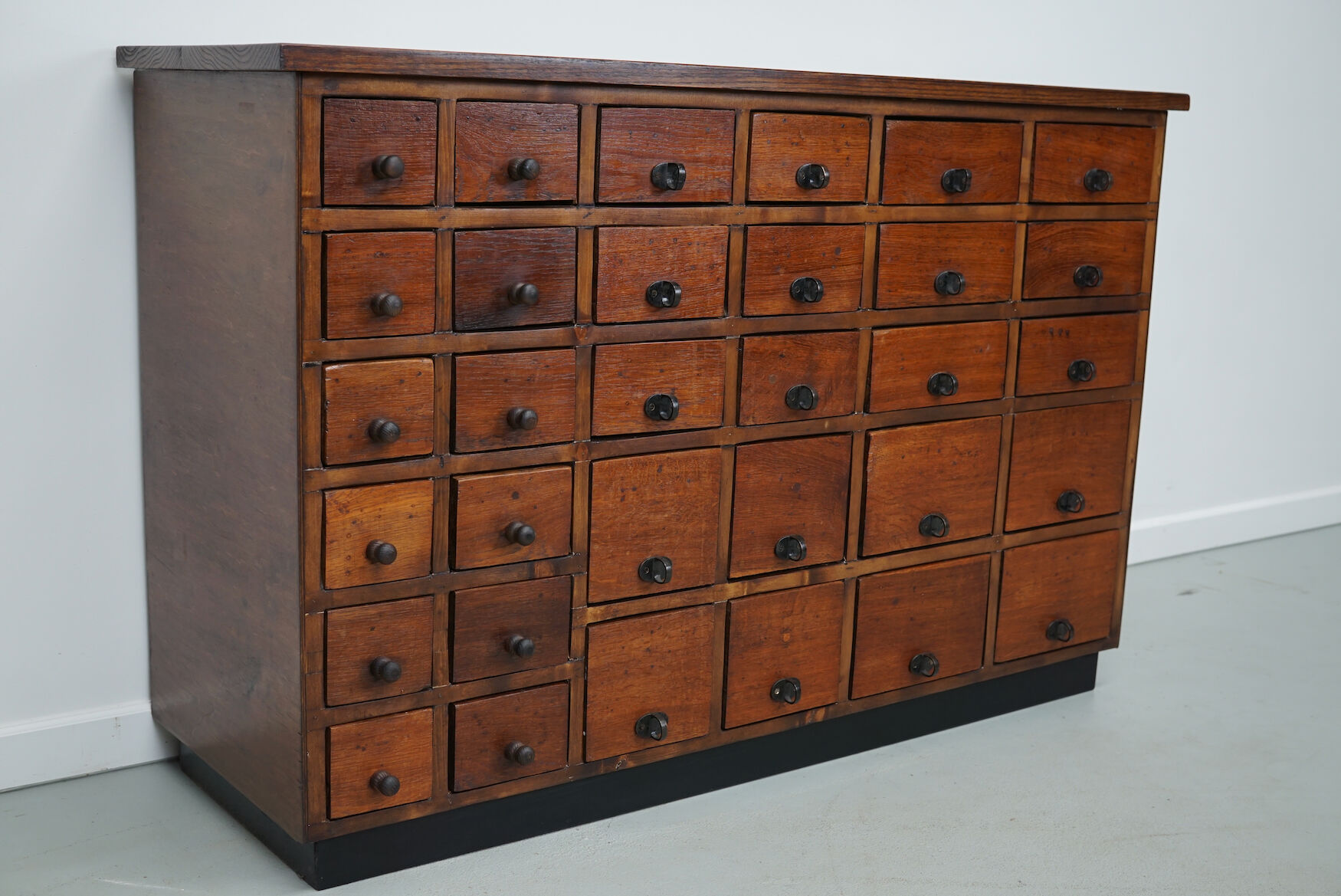 Vintage dutch oak jewelers / watchmakers cabinet, circa 1930