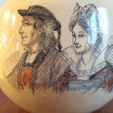 Ball vase in enamelled earthenware Cazalas signed design 30s - 40s