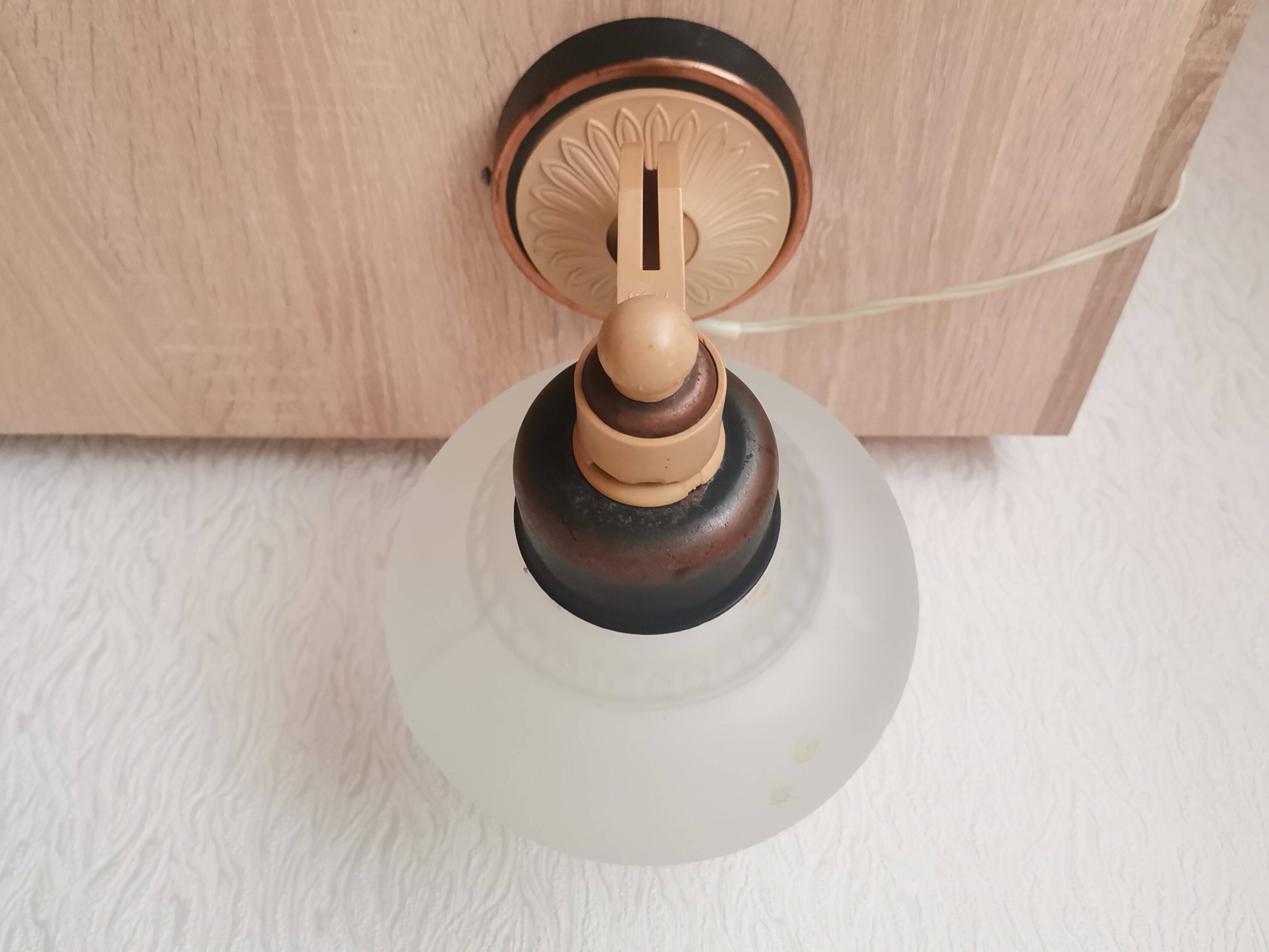 Eastern European mid century hand-blown glass wall sconce lamp 1970s