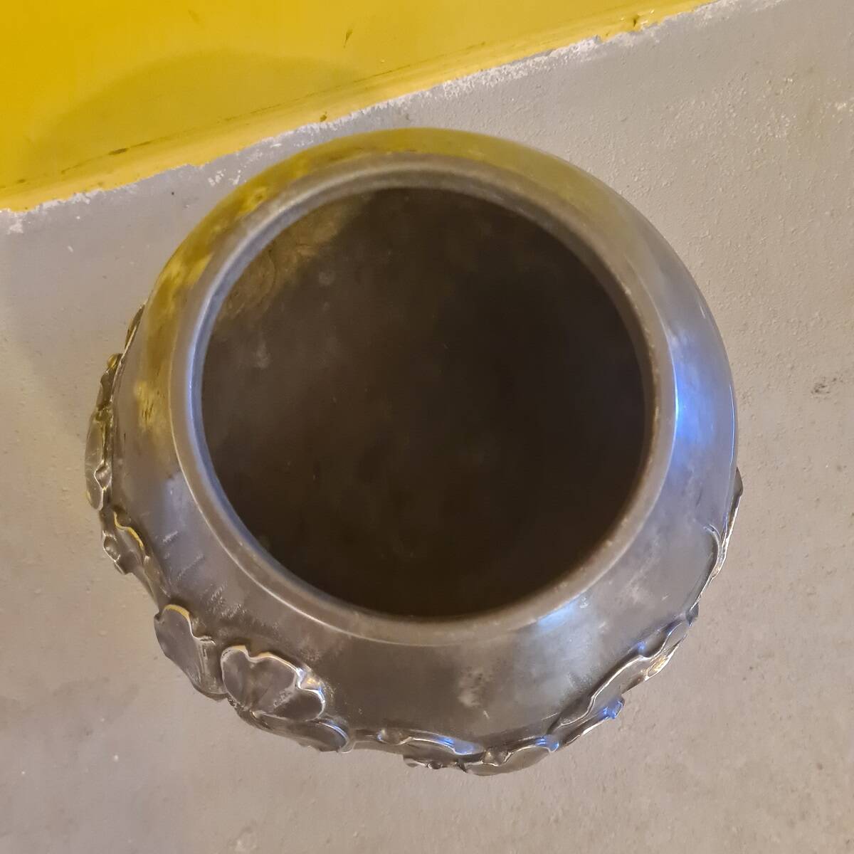 French Art Deco Pewter Vase By Lucien Houzeaux, 1920s