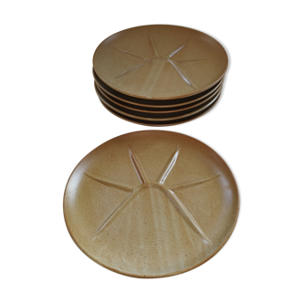 Six Village CNP stoneware plates
