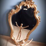 Old golden mirror with leaf   43x70cm