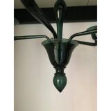 Contemporary Translucent Green-Bottle Murano Style Glass Chandelier