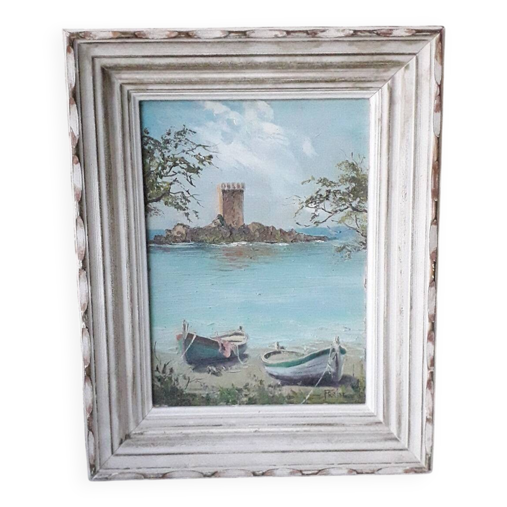 Tableau, huile sur toile marine