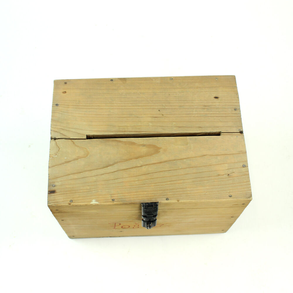 Vintage wooden post box, Czechoslovakia 1960