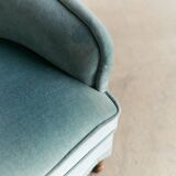 Blue velvet toad bench