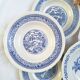 Vintage blue deep plates
