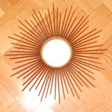 vintage gold metal sun mirror