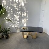 Addor 60s sculptural marble and brass coffee table