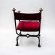 Fauteuil Curule En Fer Et Bronze Dans Le Style Du XVIIème Siècle époque XXéme - Fauteuil En X