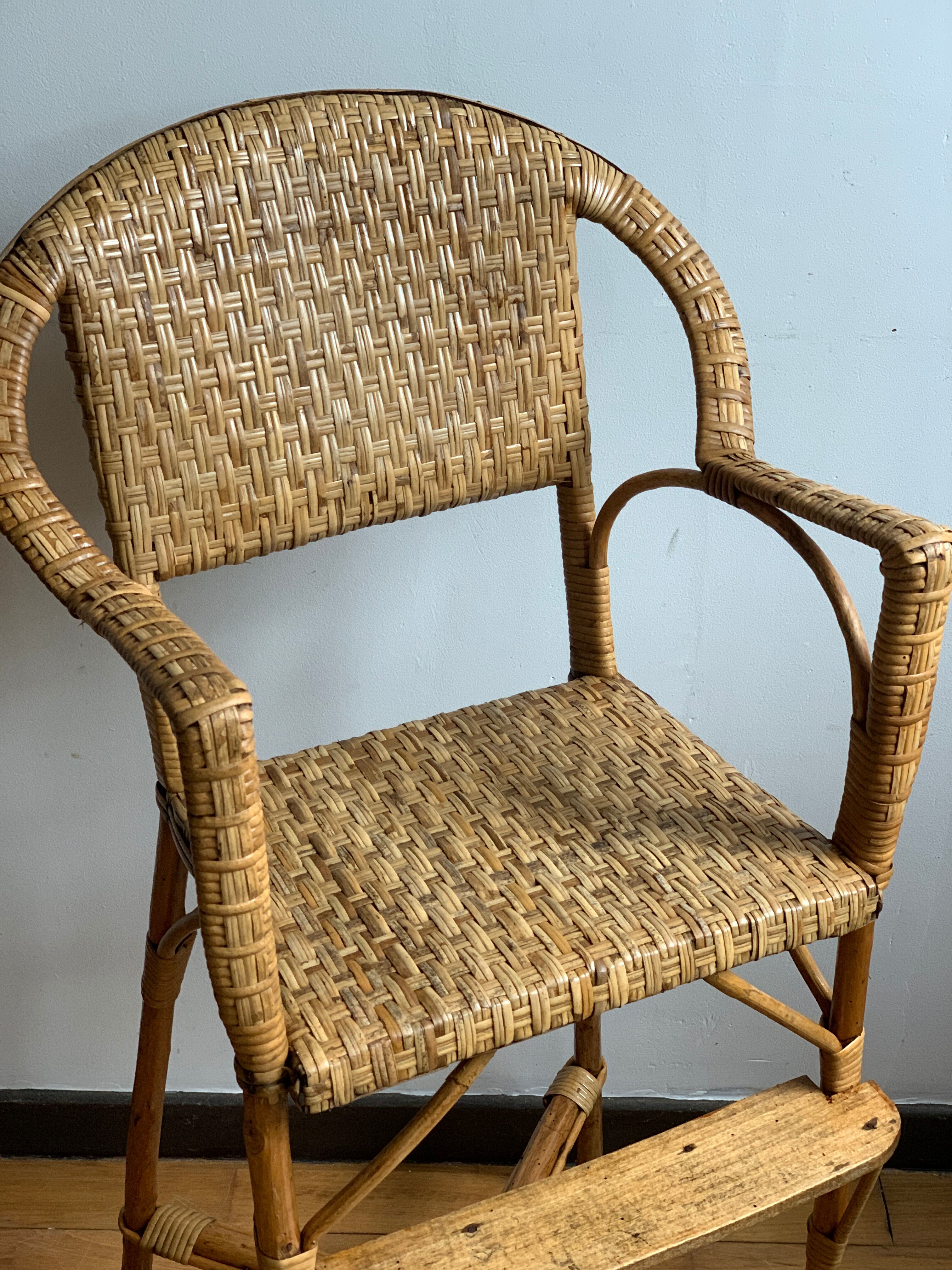 Rattan high chair