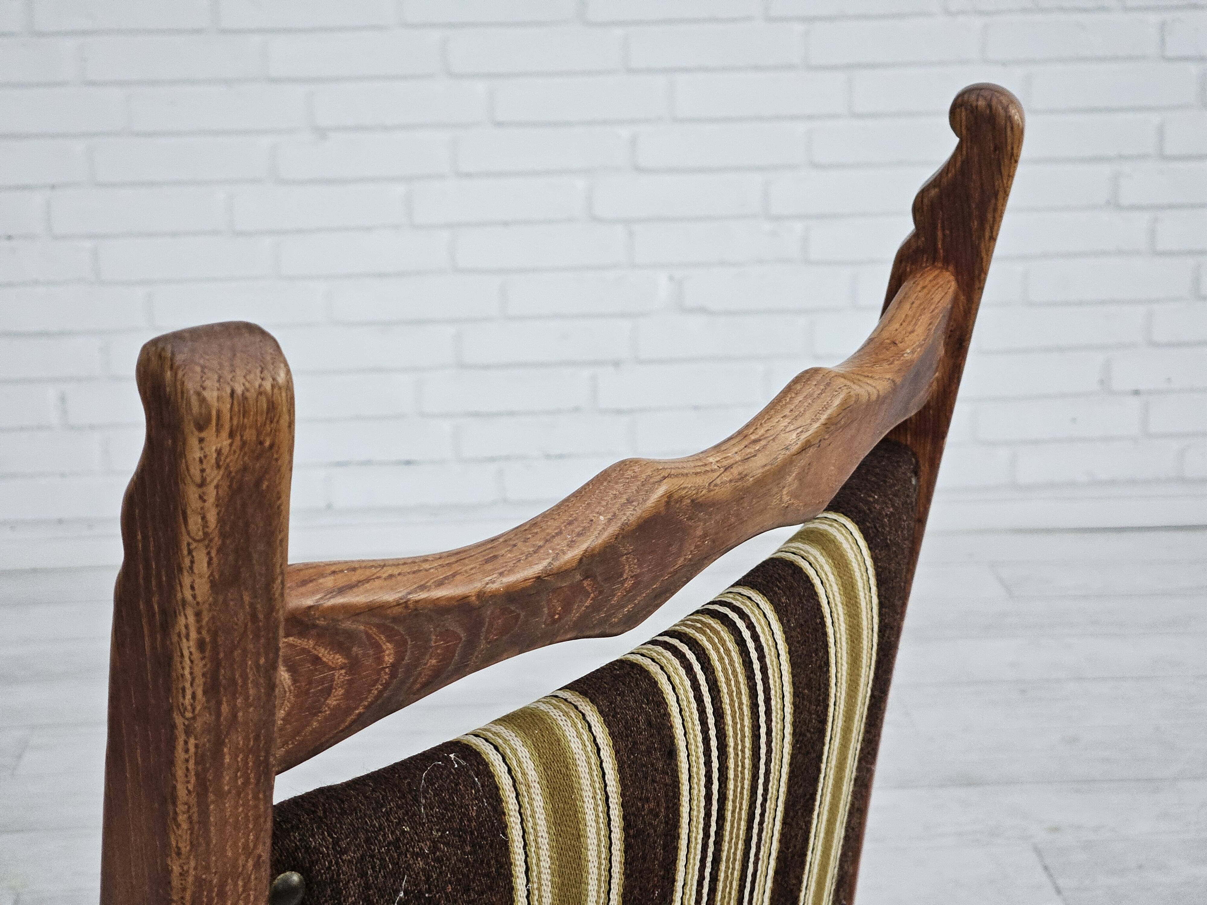 1970s, set 6 pcs of Danish dinning chairs, original good condition, oak wood.