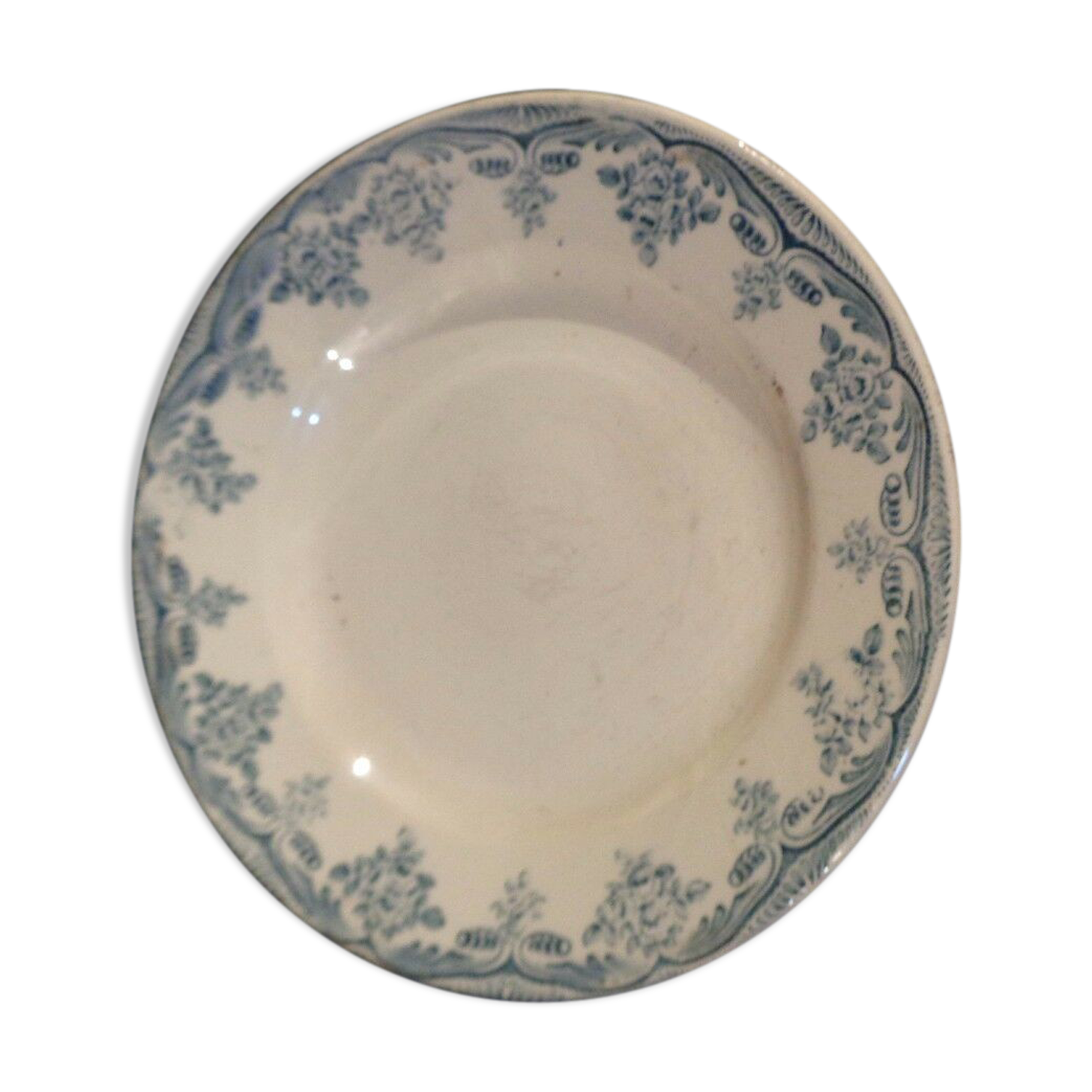 Ceramic cake flat compotier 1900 Louis