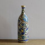 Antique Iznik Style Pottery Bottle with Birds, Ottoman Revival Ceramic Vase