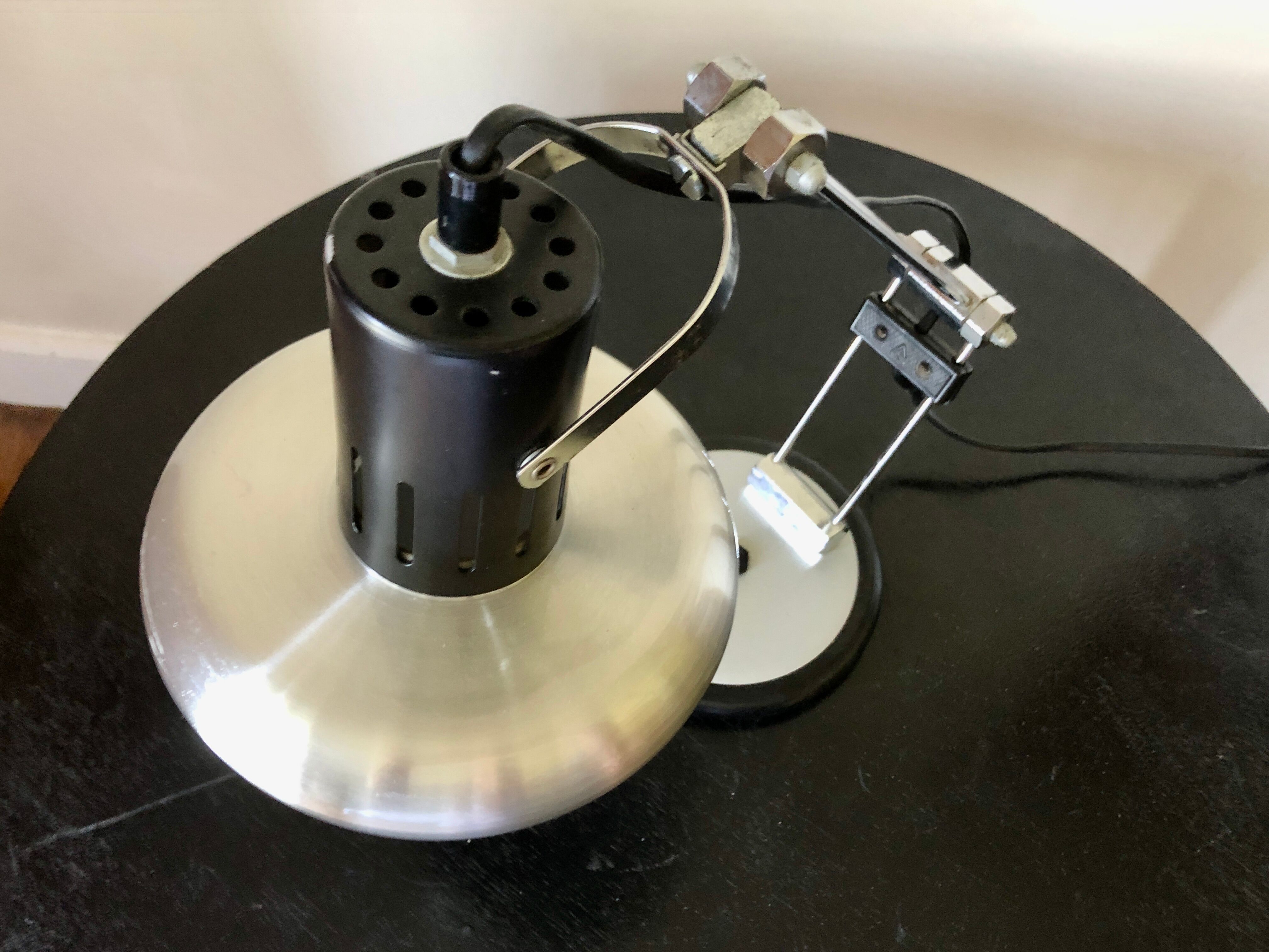 Brushed metal Aluminor lamp 1970