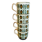 Set of 4 cups Motif Noix Belguim Boch