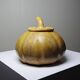 Vintage carved and polished stone box, pumpkin vintage craft 1980-1990