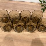 8 Luminarc smoked glass water glasses