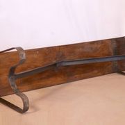 Ancien banc en teck birman et piètement en fer forgé