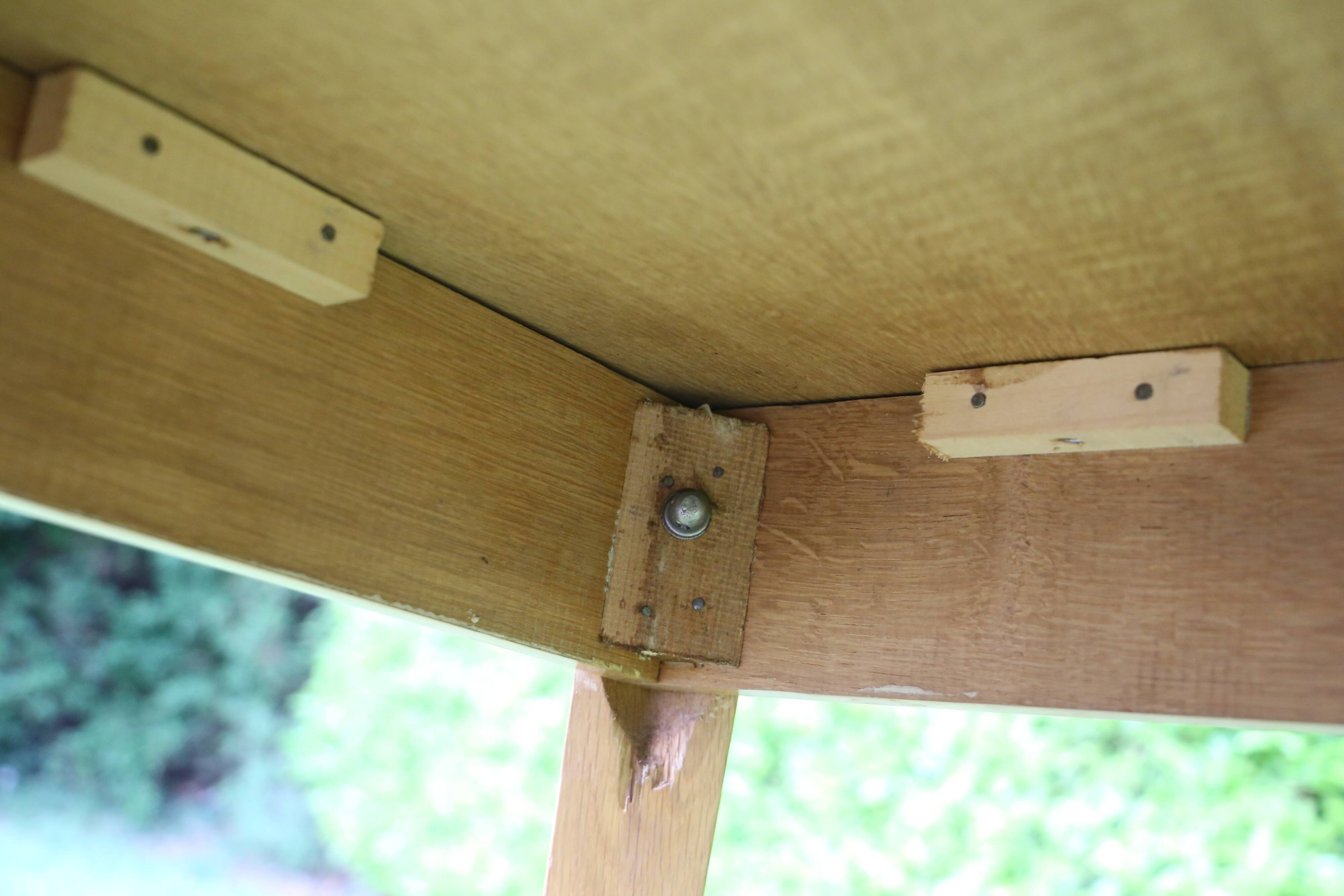 Pretty glass pine table, vintage