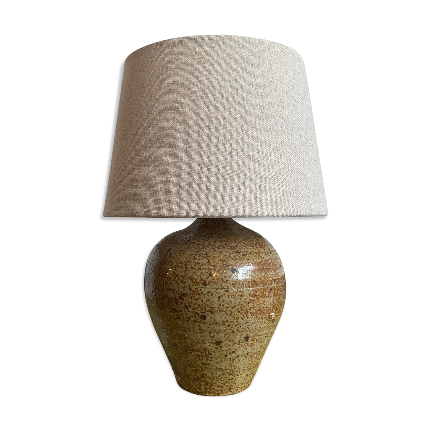 Vintage pyrity stoneware lamp