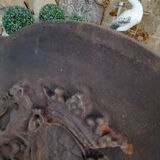 Plaque of chimney in fonte decorations with lions