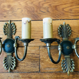 Nineteenth century brass wall lamps