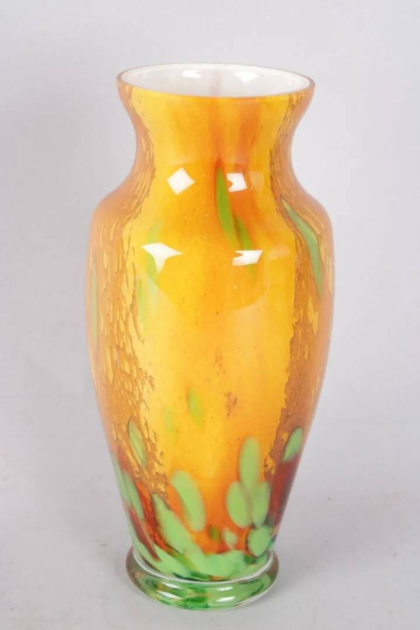 La Rochere glass paste vase, signed
