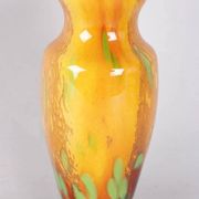 La Rochere glass paste vase, signed