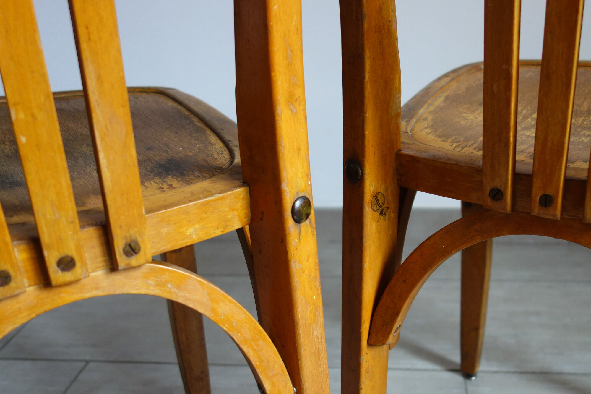 Pair of bistro chairs Stella 50s