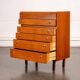 Large English teak chest of drawers